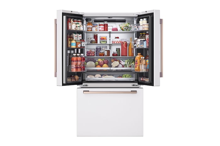 LG 36" 27 cu.ft. LG STUDIO Essence White Counter-Depth MAX™ LG STUDIO French 3-Door Refrigerator | Internal Water Dispenser | Ice Maker, SRFB27W3