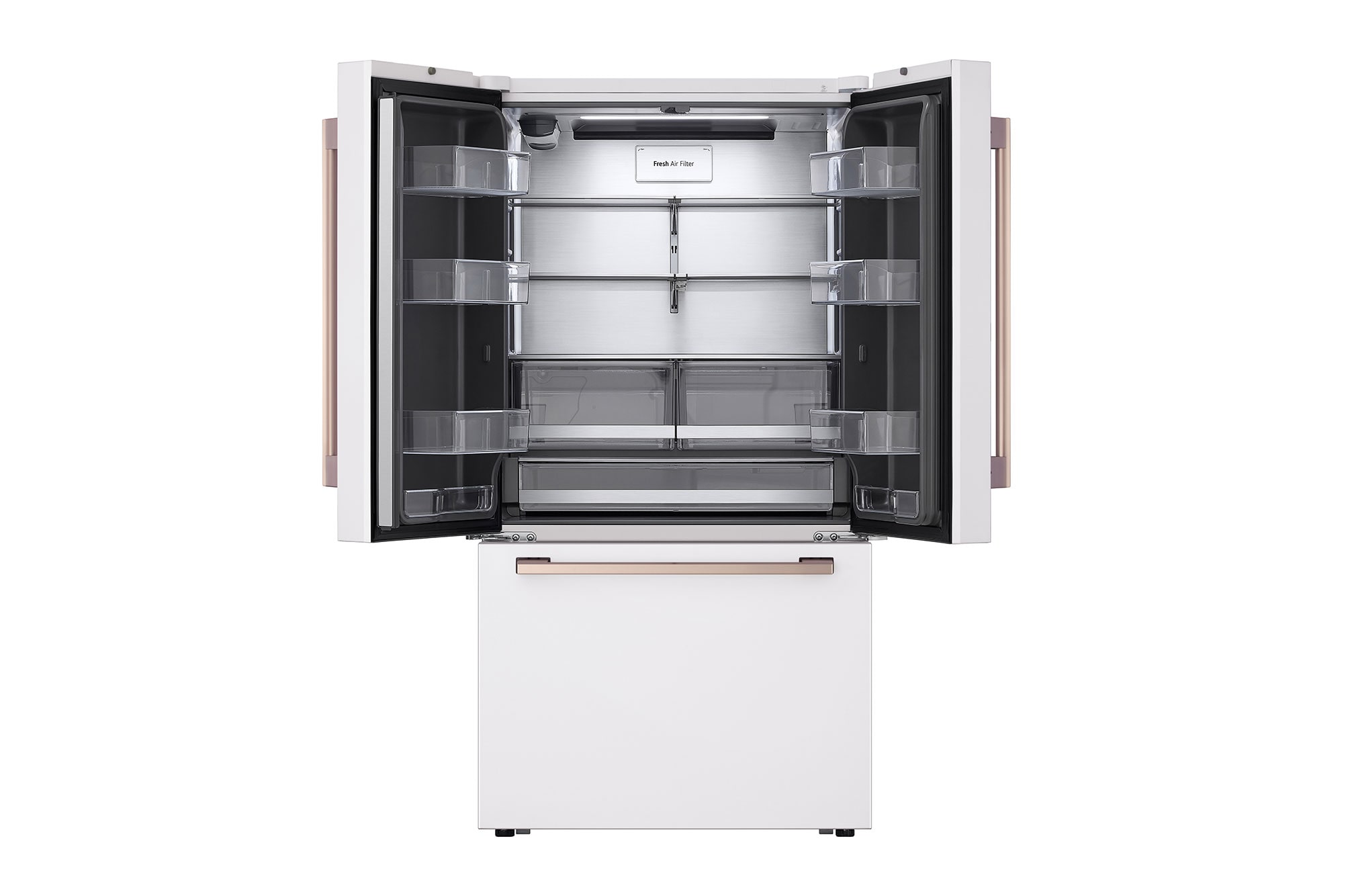 LG Studio 27 cu. ft. Smart Counter Depth 3-Door French Door Refrigerator in Essence White with Water and Ice SRFB27W3 on Fridge.com