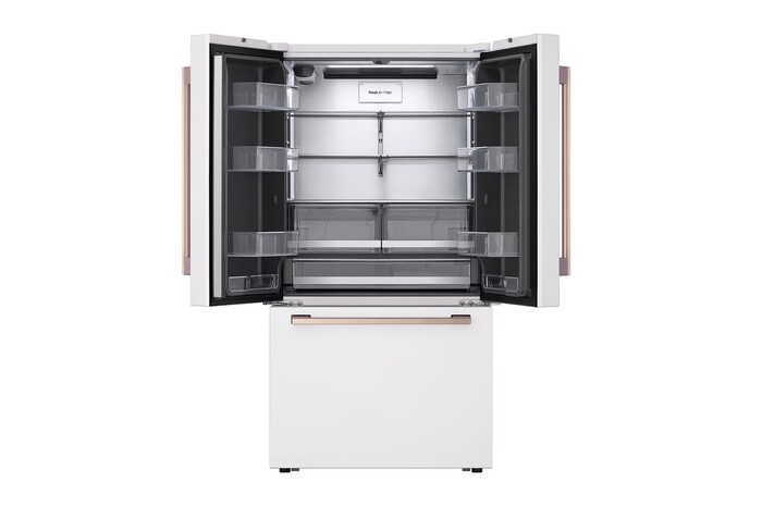 LG 36" 27 cu.ft. LG STUDIO Essence White Counter-Depth MAX™ LG STUDIO French 3-Door Refrigerator | Internal Water Dispenser | Ice Maker, SRFB27W3