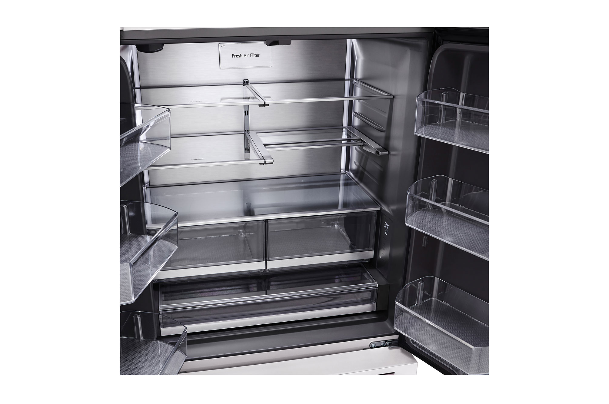 LG Studio 27 cu. ft. Smart Counter Depth 3-Door French Door Refrigerator in Essence White with Water and Ice SRFB27W3 on Fridge.com