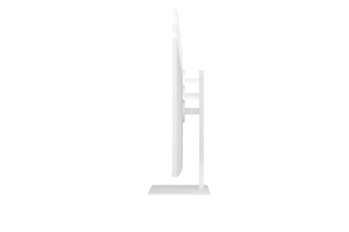 side view of the monitor moving downwards for height adjustment