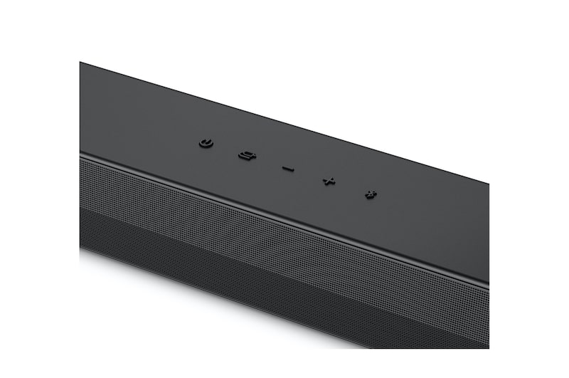 Top angled view of the center of LG Soundbar S40T