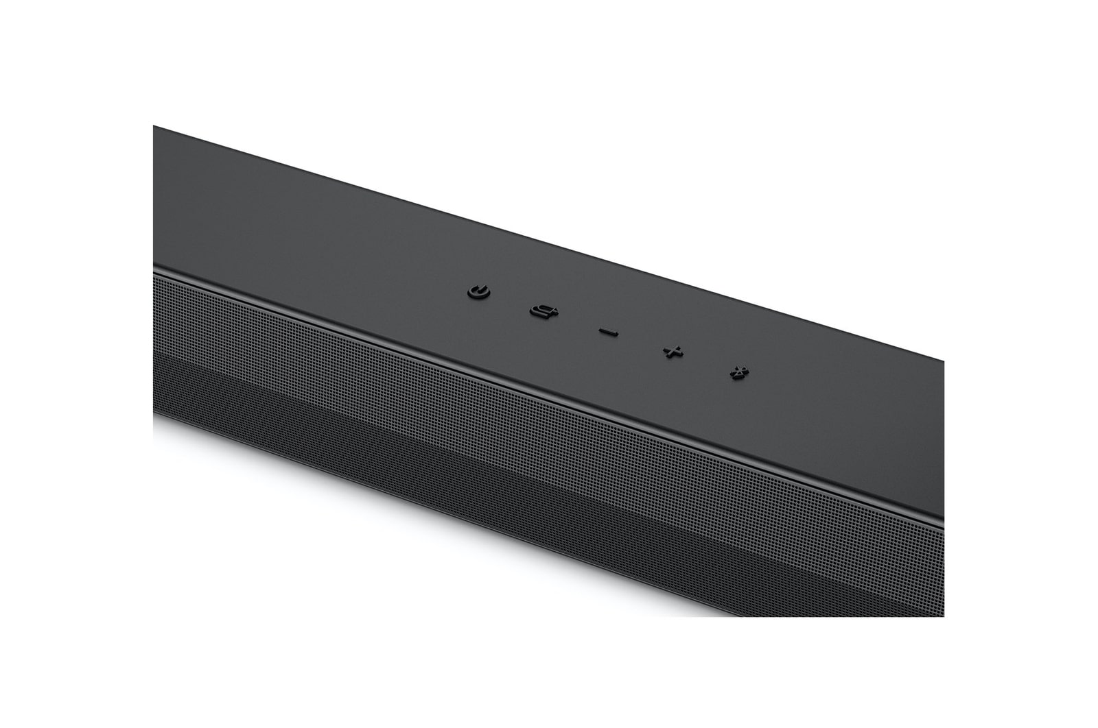 Front view of LG Soundbar S40T's side corner