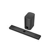 45 degree diagonal top view of the soundbar and subwoofer