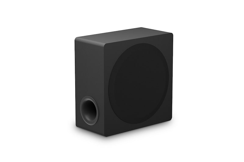 Angled view of the subwoofer