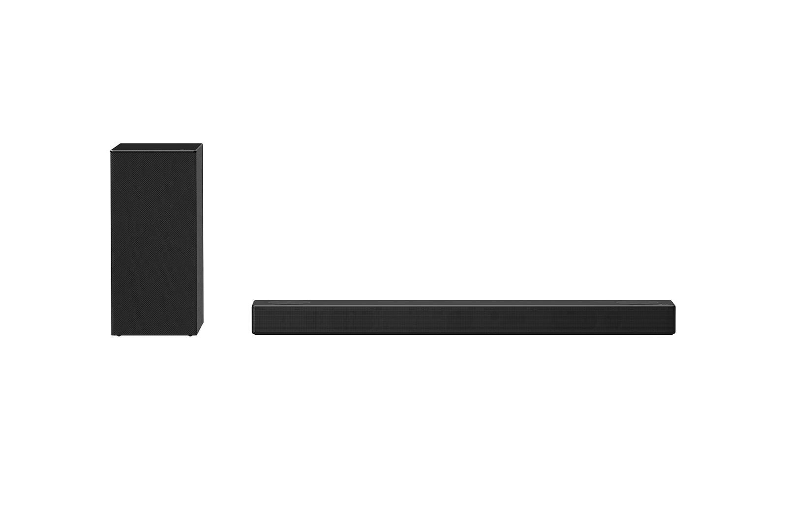 front view with sub woofer and rear up-firing speaker