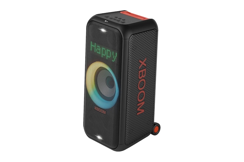 Left side forward with all lighting on. On the Dynamic Pixel Lighting panel, it shows the text; Happy.