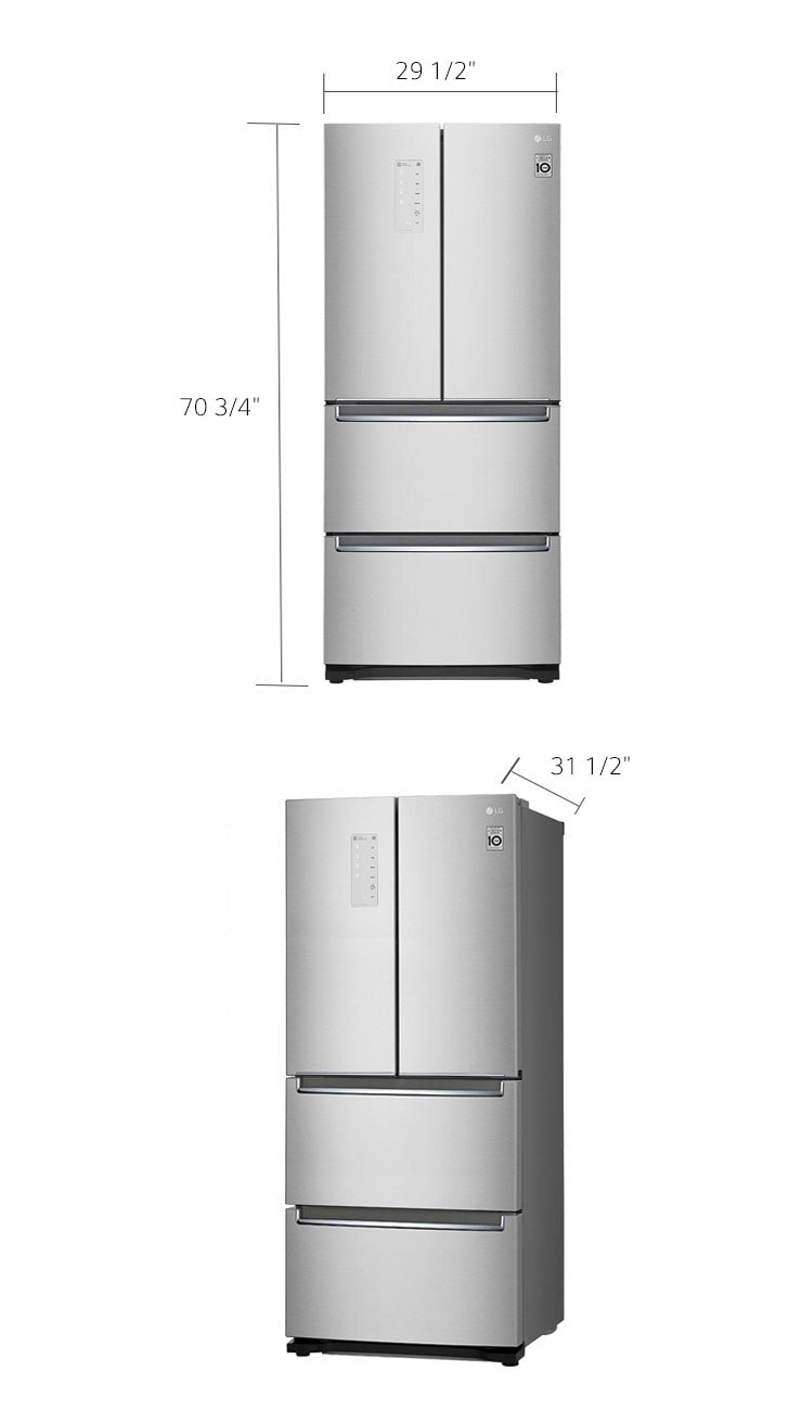 LG Refrigeradora de puerta francesa 14.3pᶟ LRKNS1400V