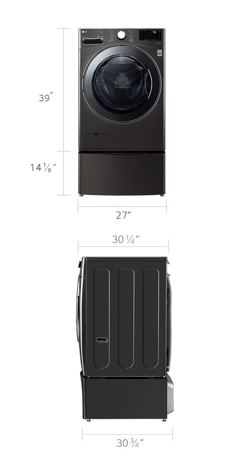 Lg washer and clearance dryer dimensions