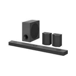 Diagonal view of LG Sound Bar S95QR Sound Bar set.
