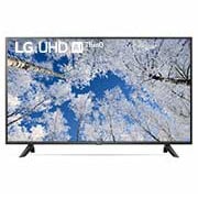 A front view of the LG UHD TV with infill image and product logo on