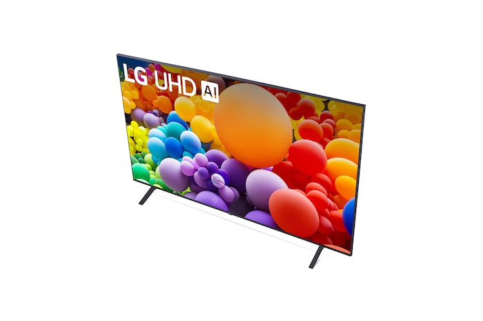 Close-up of the top edge of LG UHD TV, UT75