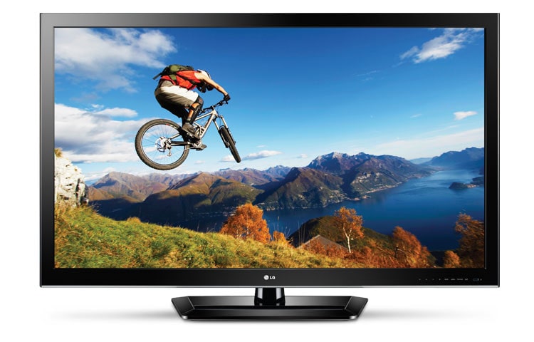 Front view of Discover exceptional picture quality and smoother movies and video with LG’s 50LS4000 Full HD 1080p 120Hz LED TV 50LS4000