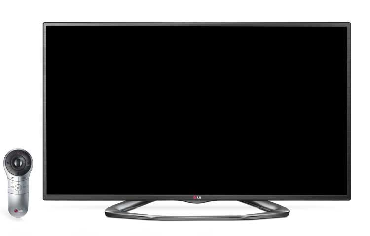 Front view of LG 55 INCH 1080P, 120HZ LED WITH SMART TV AND CINEMA 3D 55LA6205