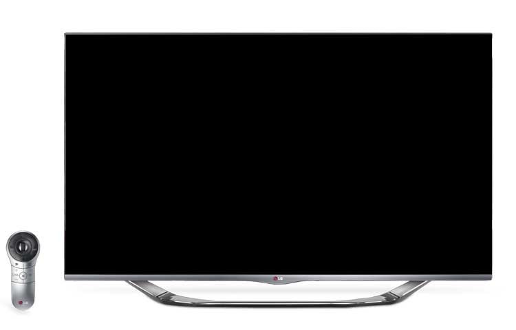 Front view of LG 55 inch 1080p, 240Hz LED plus with Smart TV and Cinema 3D 55LA7400