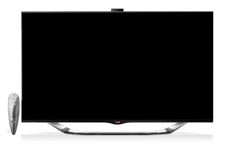 Front view of LG 55 inch 1080p, 240Hz LED plus with Smart TV and Cinema 3D 55LA8600