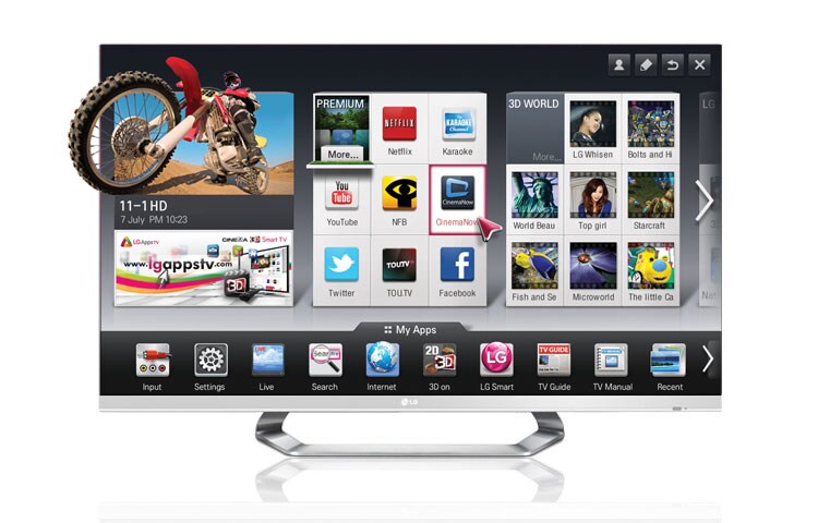 Front view of 55 inch TV | Smart 3D TV | Cinema Screen | Magic Remote | 6 pairs of Cinema 3D glasses included 55LM6700