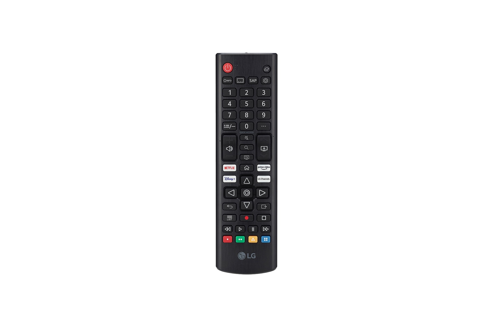 Front view of remote
