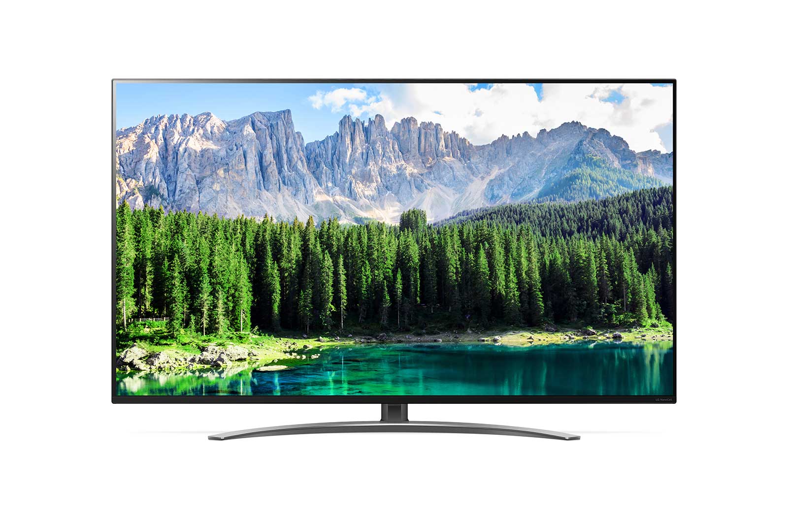 Front view of 65” LG NanoCell TV SM8600 ThinQ AI 65SM8600PUA