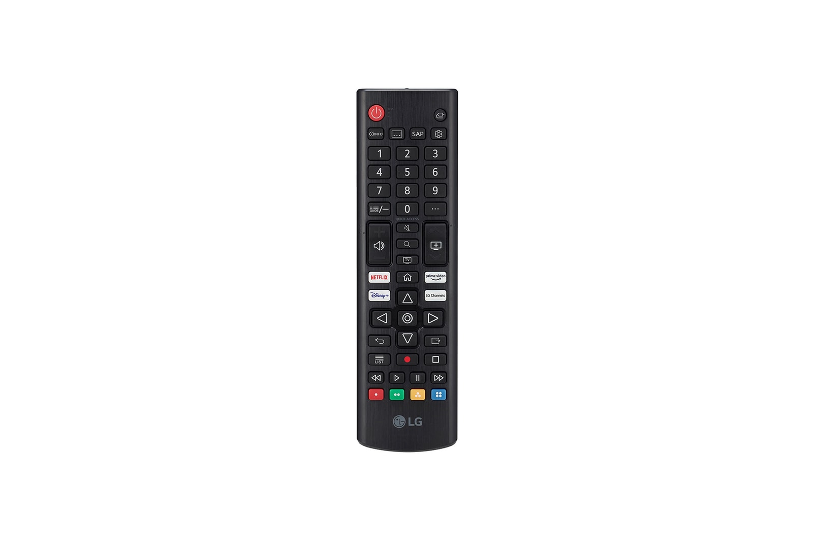 Front view of remote