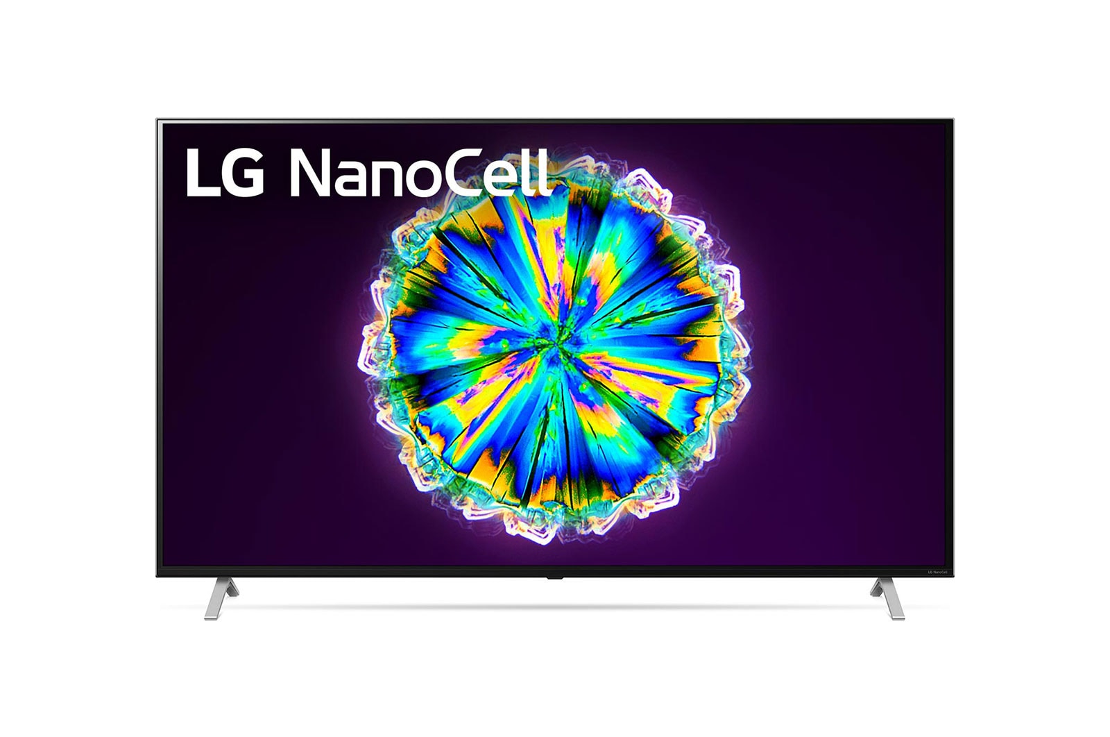 75NANO85UNA-A front view of the LG NanoCell TV and a QR code which links to LG TV AR (http://www.lgtvism.com/lgtvar)