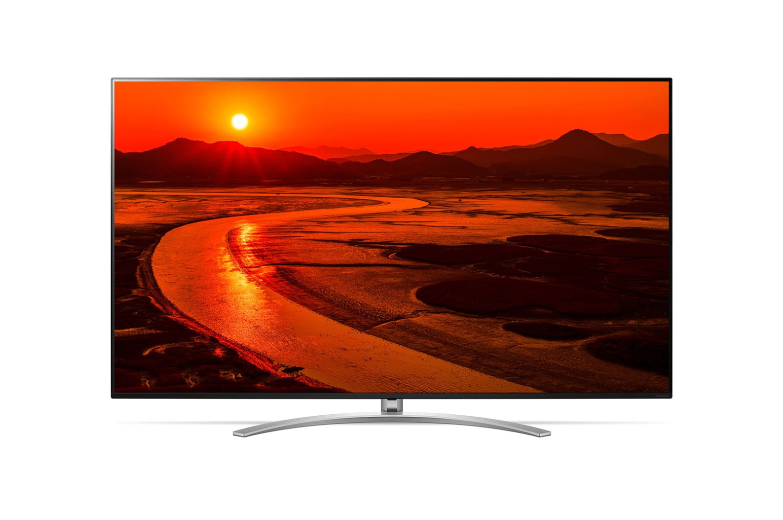 Front view of 75” LG NanoCell TV SM9970 ThinQ AI 75SM9970PUA