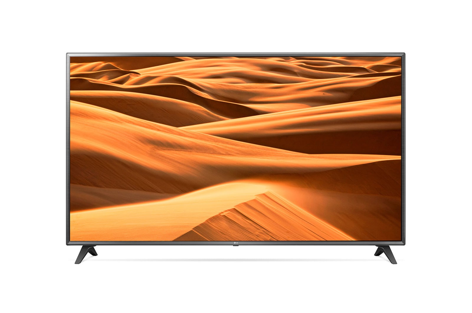 Front view of 75” UM69 LG UHD TV ThinQ AI 75UM6970PUB