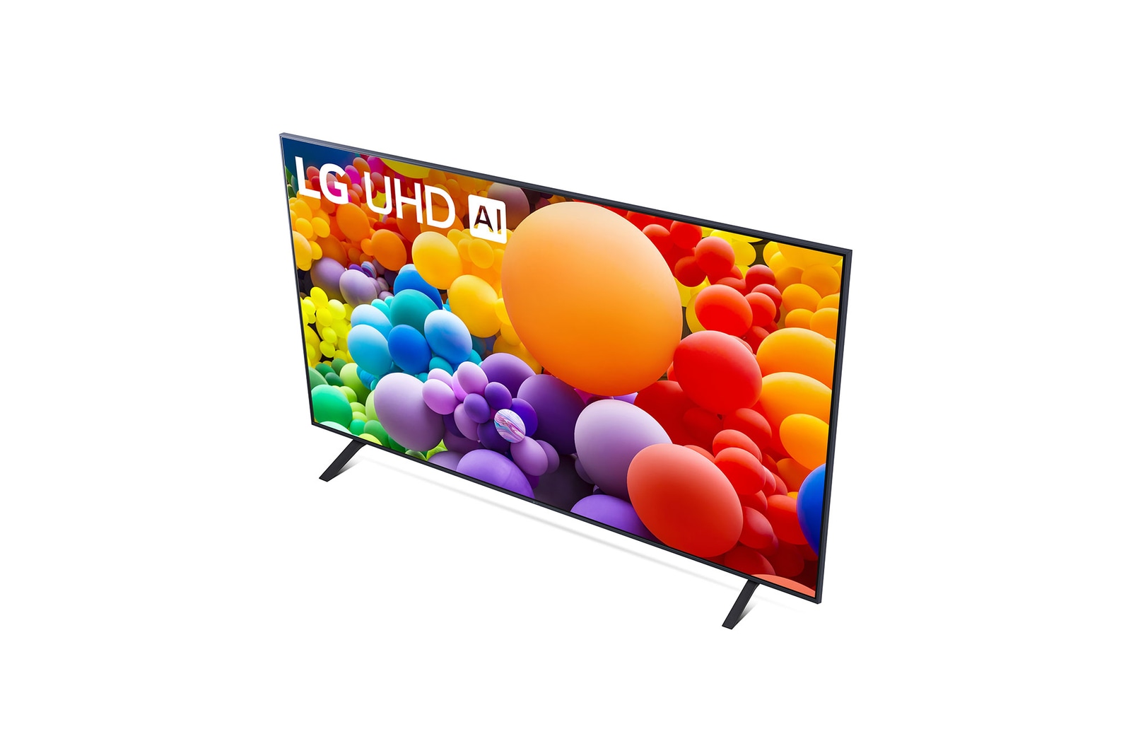 Close-up of the top edge of LG UHD TV, UT70