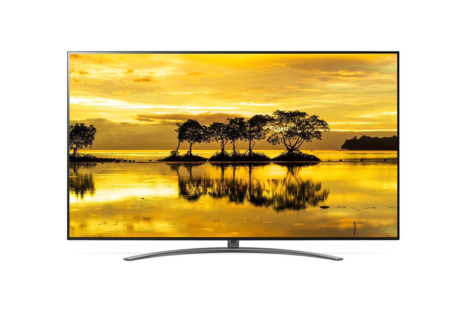 Front view of 86” LG NanoCell TV SM9070 ThinQ AI 86SM9070PUA
