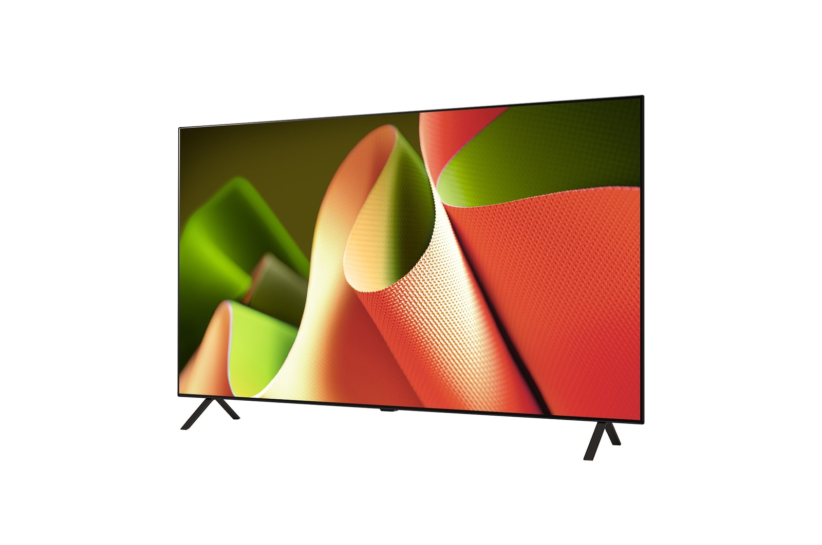 Slightly-angled left-facing side view of LG OLED TV, OLED B4