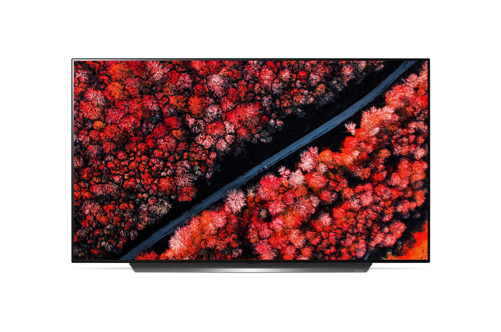 Front view of 55” LG OLED TV C9 ThinQ AI OLED55C9PUA