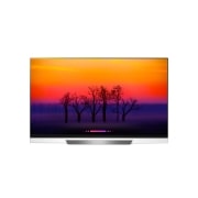 Front view of 55” E8 LG OLED TV w/ThinQ AI OLED55E8PUA