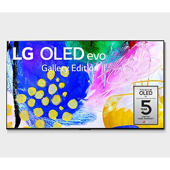 Front view with LG OLED evo Gallery Edition on the screen