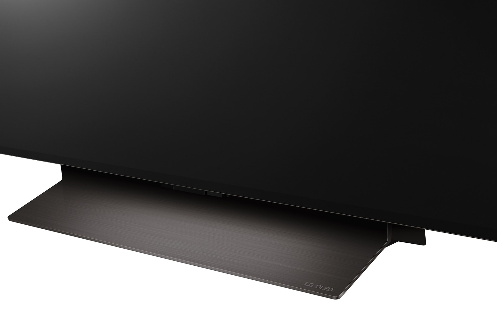 Close-up image of LG OLED evo TV, OLED C4 from the base