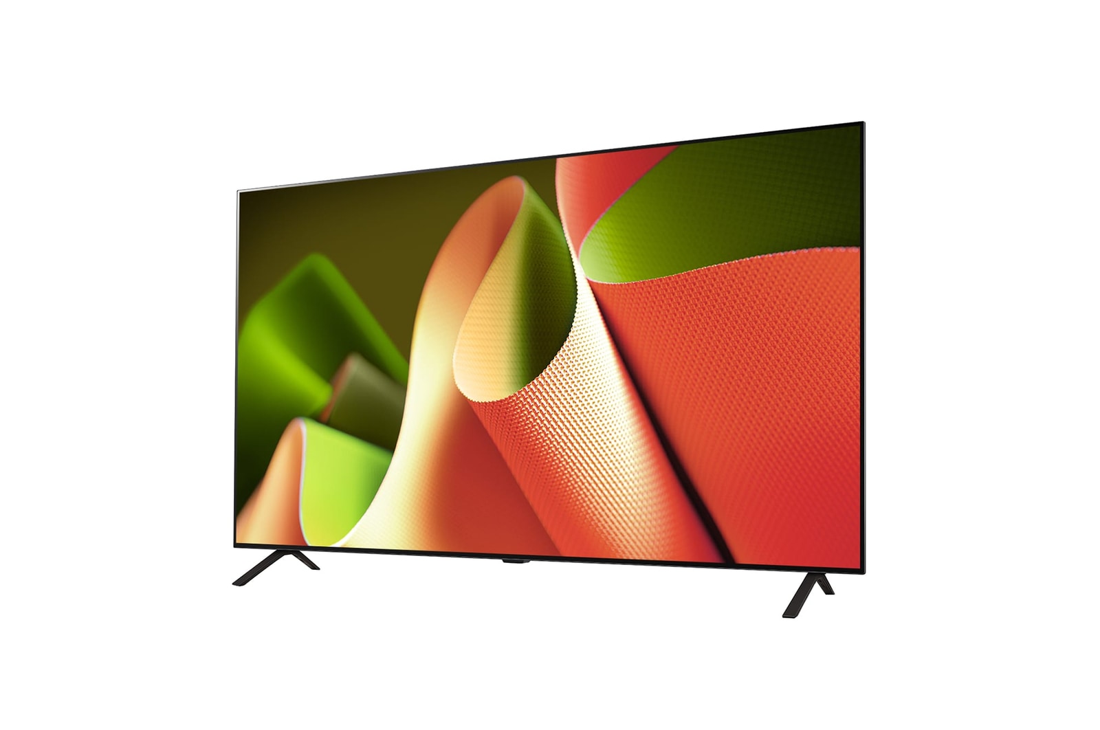 Slightly-angled left-facing side view of LG OLED TV, OLED B4