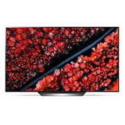Front view of 77” LG OLED TV C9 ThinQ AI OLED77C9PUB