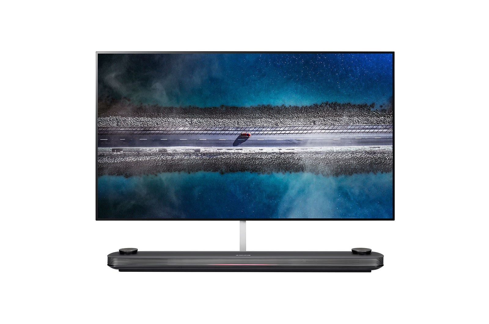 Front view of 77” LG SIGNATURE OLED TV W9 ThinQ AI OLED77W9PUA