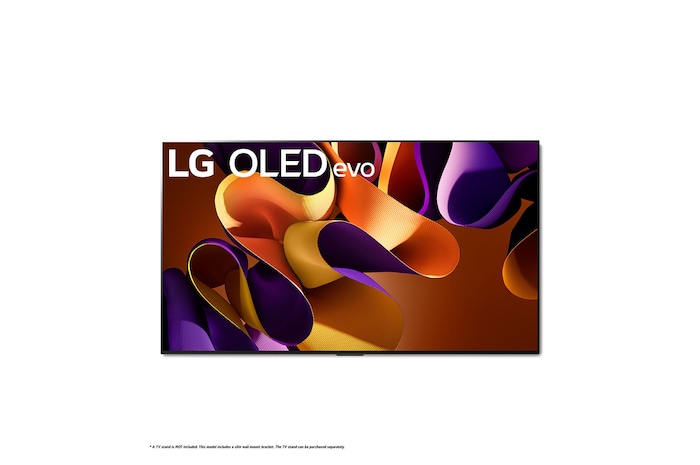 Left-facing side view of LG OLED evo TV, OLED G4 on the wall
