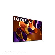 Slightly-angled right-facing side view of LG OLED evo TV, OLED G4 on the wall