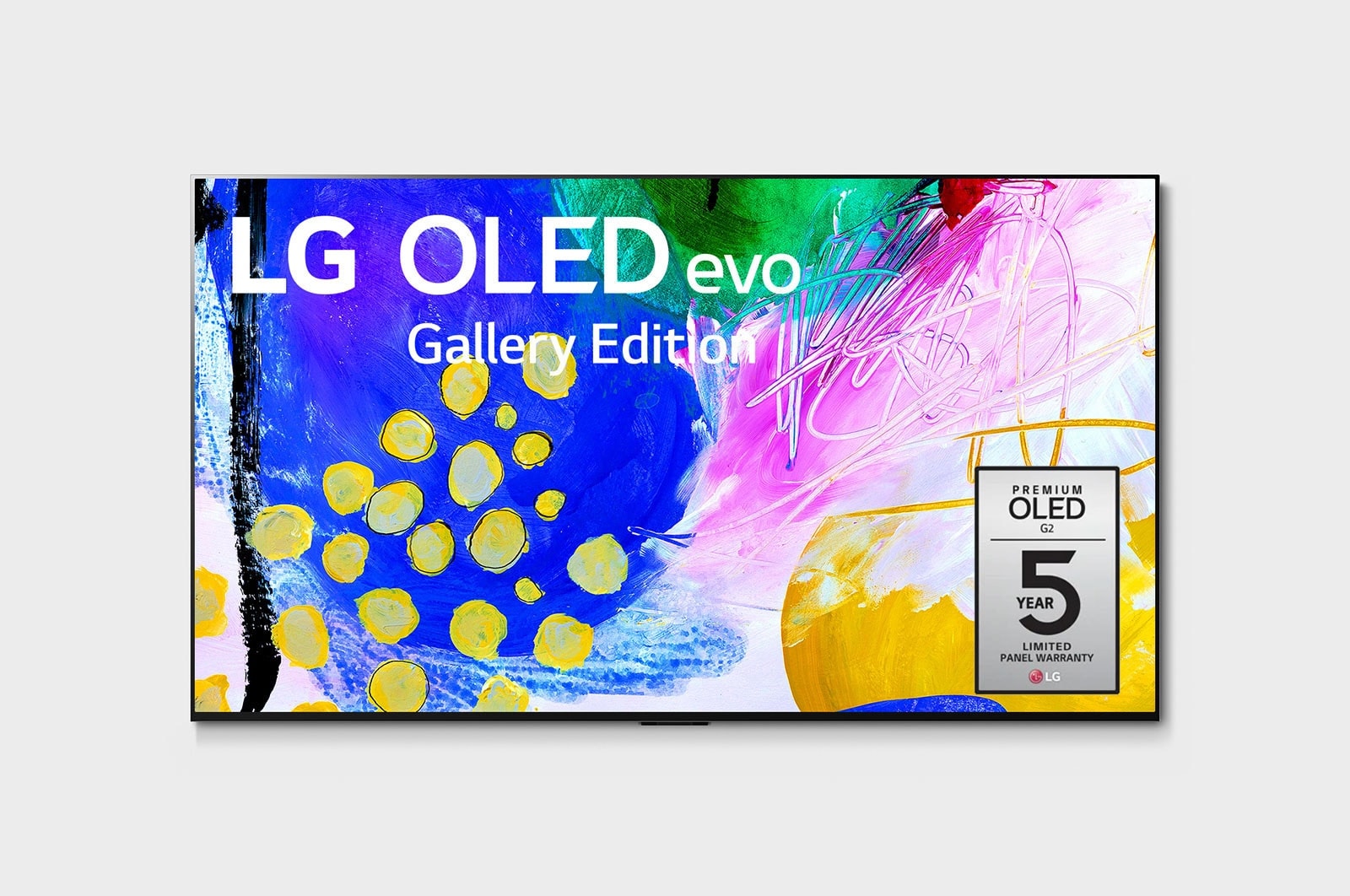 Front view with LG OLED evo Gallery Edition on the screen