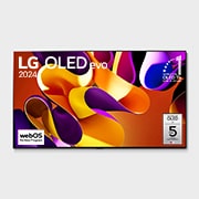 LG OLED evo G4 TV, OLED97G4WUA, with 11 Years of world number 1 OLED Emblem and 5-Year Panel Warranty logo on screen