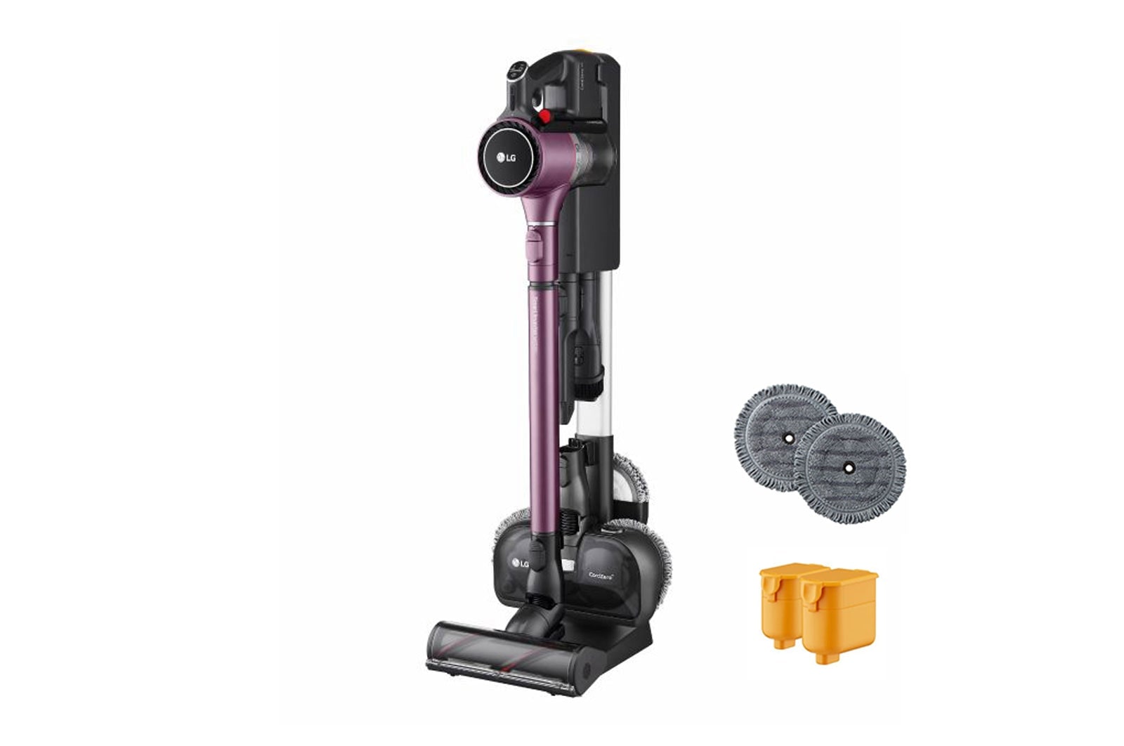 Includes 2 vacuum batteries and power mop microfiber pads