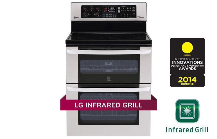 Front view of 6.7 cu.ft. Double Oven Electric Range with Infrared Grill LDE3037ST