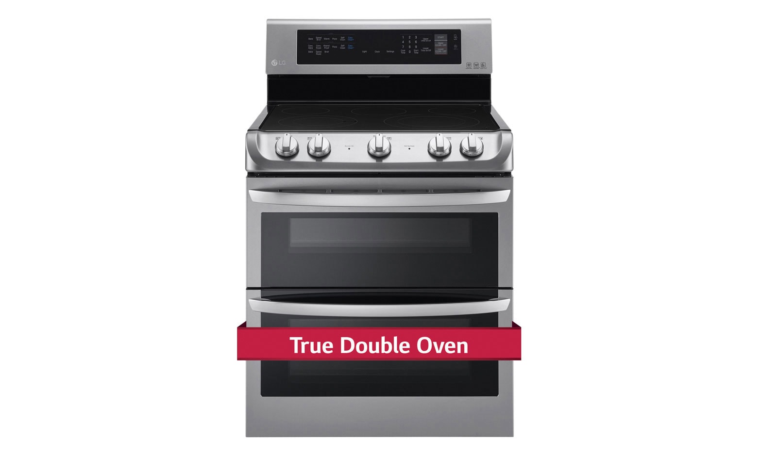 Front view of 7.3 cu. ft. Electric True Double Oven Range with ProBake™ Convection and EasyClean® LDE4413ST