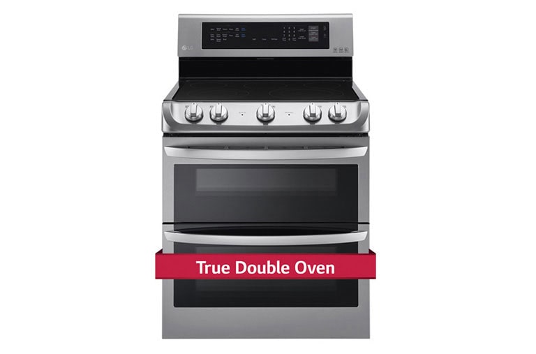 Front view of 7.3 cu. ft. Electric True Double Oven Range with ProBake™ Convection and EasyClean® LDE4413ST
