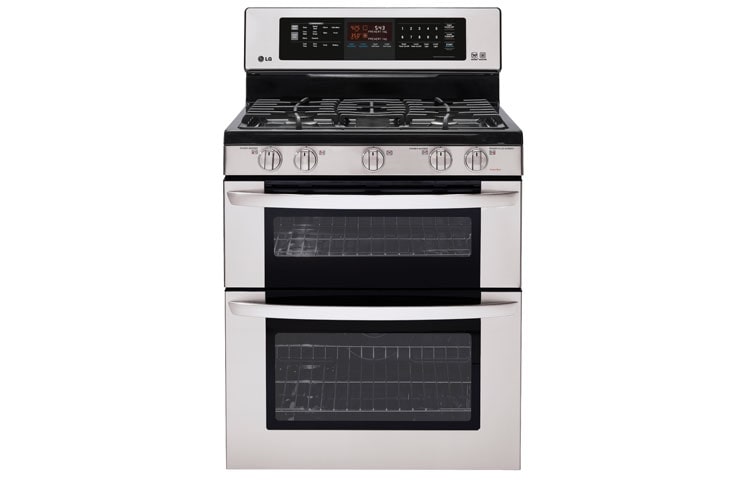 LG 6.1 cu. ft. Large Capacity Gas Double Oven Range with Infrared Grill, LDG3037ST