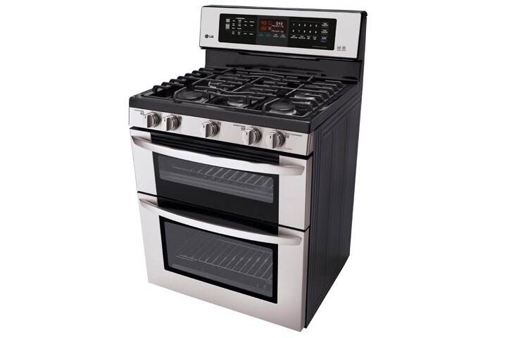 LG 6.1 cu. ft. Large Capacity Gas Double Oven Range with Infrared Grill, LDG3037ST