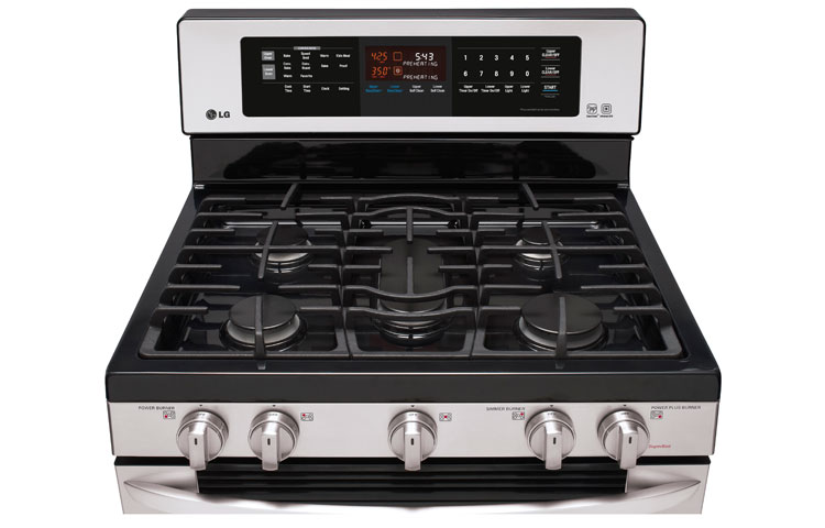 LG 6.1 cu. ft. Large Capacity Gas Double Oven Range with Infrared Grill, LDG3037ST