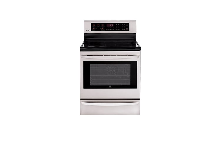 Front view of 6.3 cu.ft. Large Capacity Electric Range with Infrared Grill and True Convection LRE6325ST