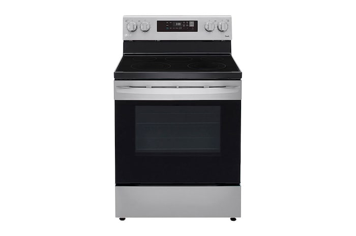 Front view of 30" Elec. 6.3 cu ft. Range | EasyClean® & Smart , Stainless, Freestanding (LREL6321S)